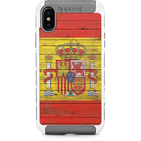 Spain Flag Dark Wood iPhone X/XS Cargo Case